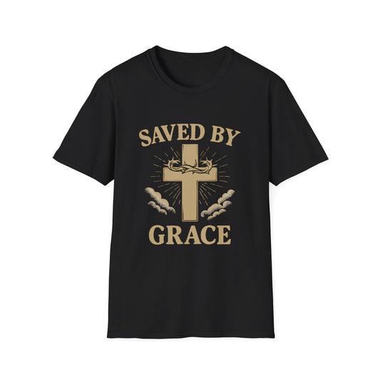 Christian Inspirational T-Shirt, Faith-Based Clothing, Saved By Grace Tee, Biblical Quotes Shirt, Philippians 4:13 Apparel