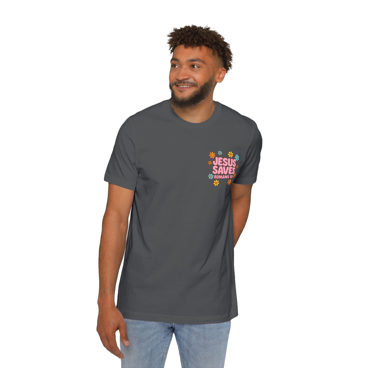 Jesus Saves Floral T-Shirt | Faith-Based Apparel, Inspirational Gift, Christian Tee, Vintage Style Shirt, Casual Everyday Wear