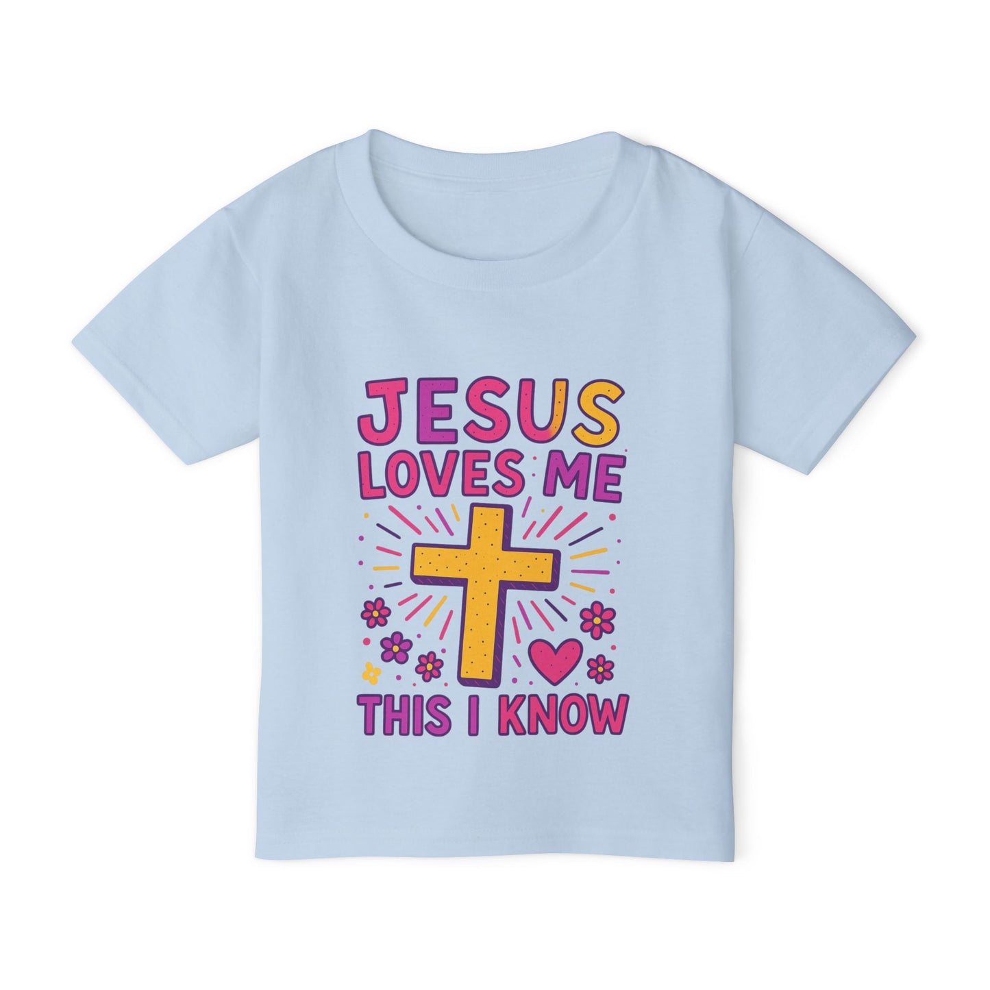 Toddler T-Shirt - Jesus Loves Me This I Know, Christian Kids Apparel, Easter Gift, Nursery Decoration, Faith-Inspired Outfit