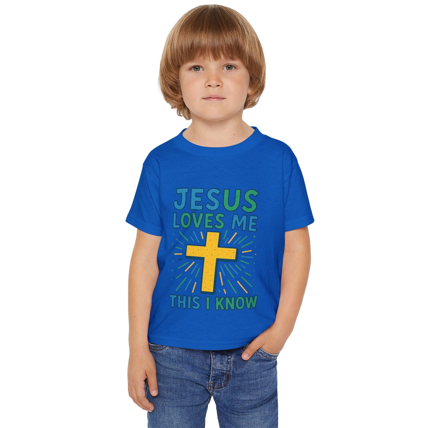 Toddler T-Shirt - Jesus Loves Me This I Know, Christian Kids Apparel, Easter Gift, Nursery Decoration, Faith-Inspired Outfit