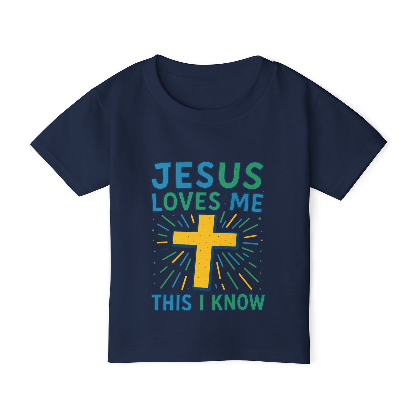 Toddler T-Shirt - Jesus Loves Me This I Know, Christian Kids Apparel, Easter Gift, Nursery Decoration, Faith-Inspired Outfit
