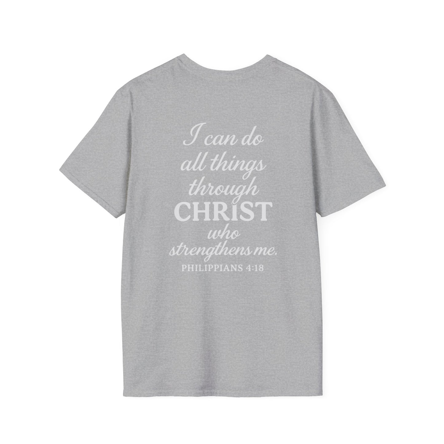 Christian Inspirational T-Shirt, Faith-Based Clothing, Saved By Grace Tee, Biblical Quotes Shirt, Philippians 4:13 Apparel