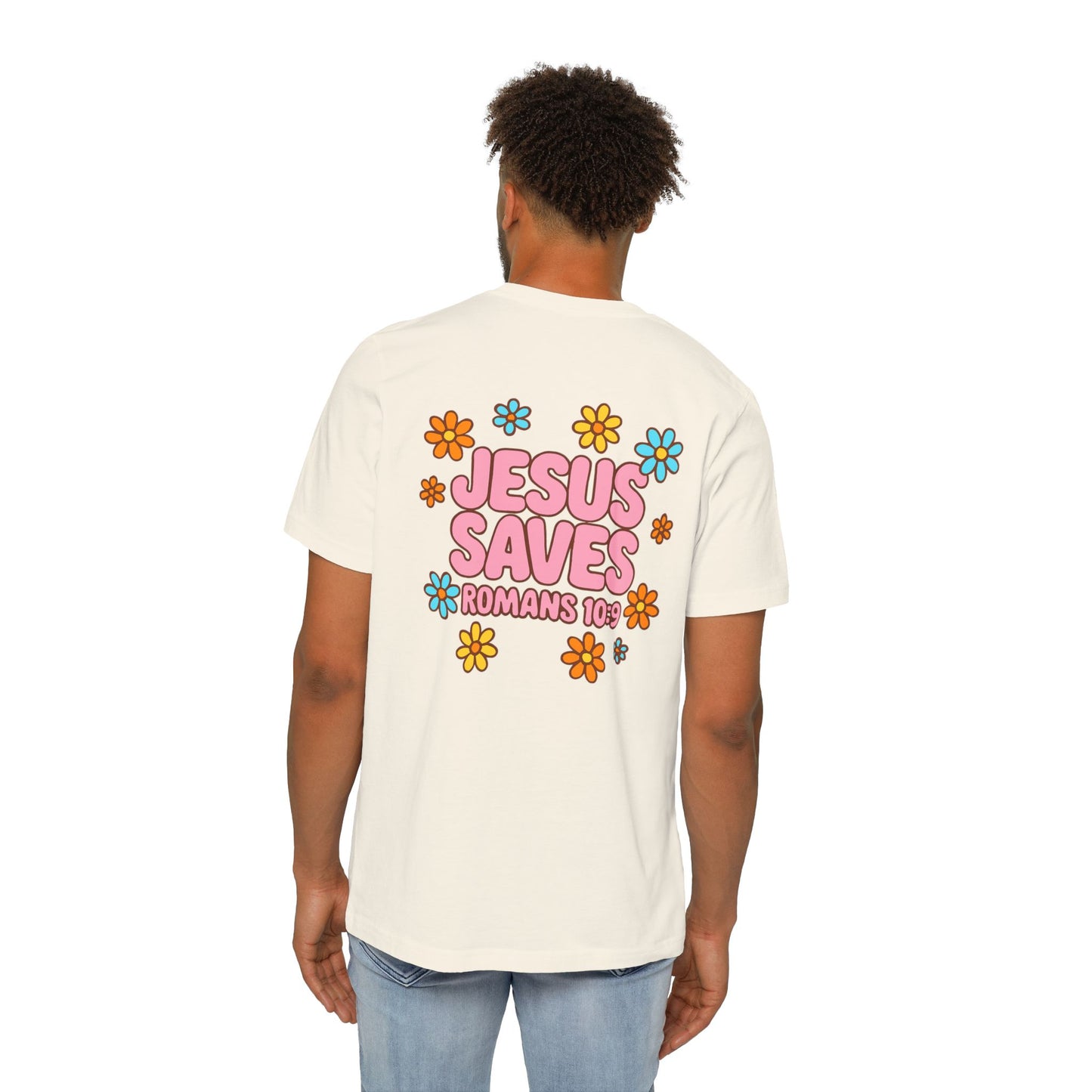 Jesus Saves Floral T-Shirt | Faith-Based Apparel, Inspirational Gift, Christian Tee, Vintage Style Shirt, Casual Everyday Wear