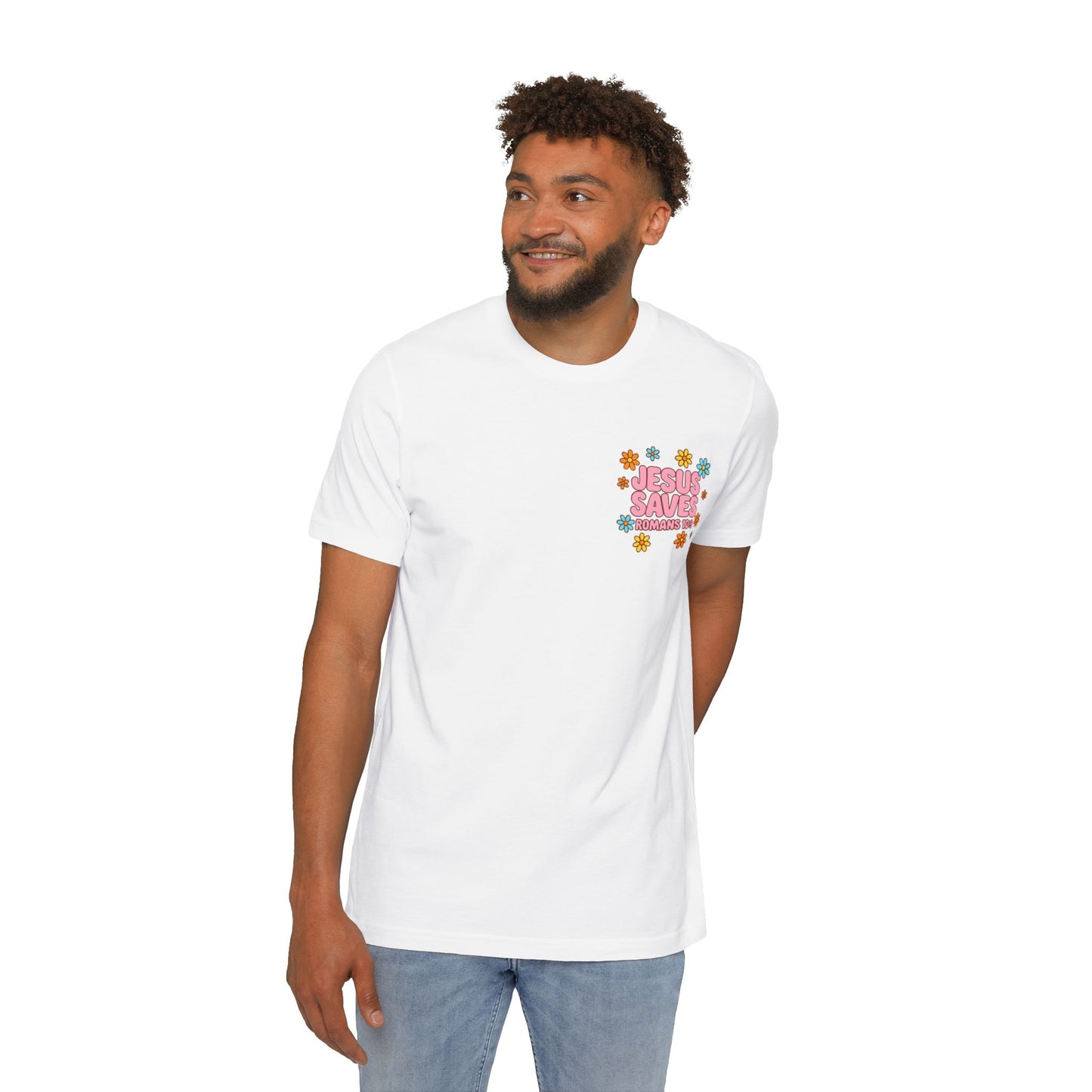 Jesus Saves Floral T-Shirt | Faith-Based Apparel, Inspirational Gift, Christian Tee, Vintage Style Shirt, Casual Everyday Wear
