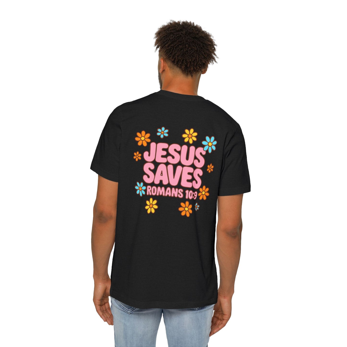 Jesus Saves Floral T-Shirt | Faith-Based Apparel, Inspirational Gift, Christian Tee, Vintage Style Shirt, Casual Everyday Wear