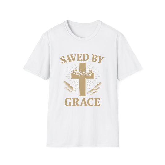 Christian Inspirational T-Shirt, Faith-Based Clothing, Saved By Grace Tee, Biblical Quotes Shirt, Philippians 4:13 Apparel