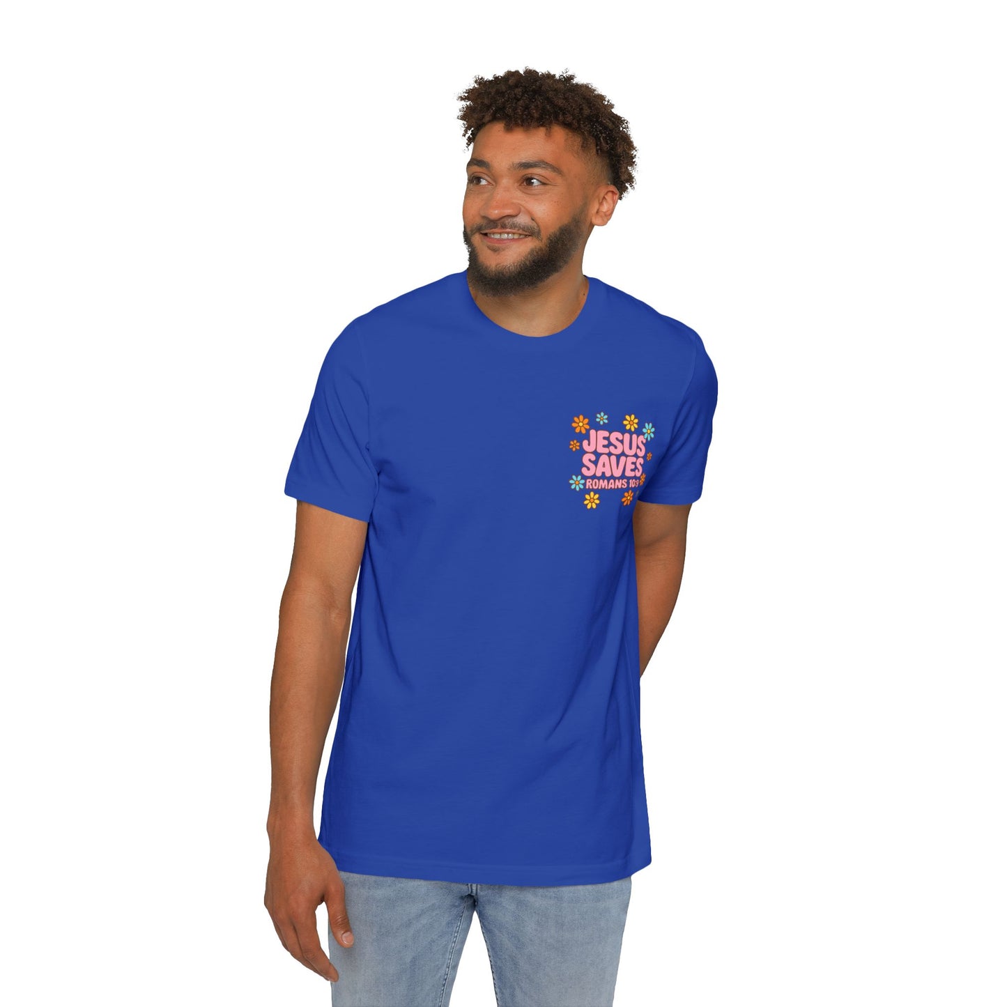 Jesus Saves Floral T-Shirt | Faith-Based Apparel, Inspirational Gift, Christian Tee, Vintage Style Shirt, Casual Everyday Wear