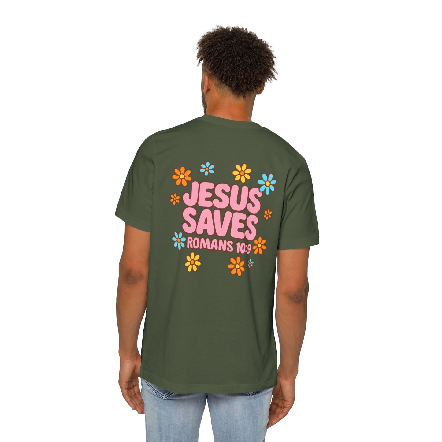 Jesus Saves Floral T-Shirt | Faith-Based Apparel, Inspirational Gift, Christian Tee, Vintage Style Shirt, Casual Everyday Wear