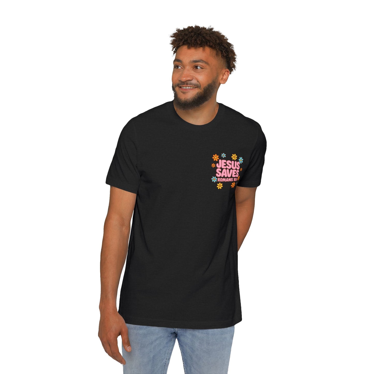 Jesus Saves Floral T-Shirt | Faith-Based Apparel, Inspirational Gift, Christian Tee, Vintage Style Shirt, Casual Everyday Wear