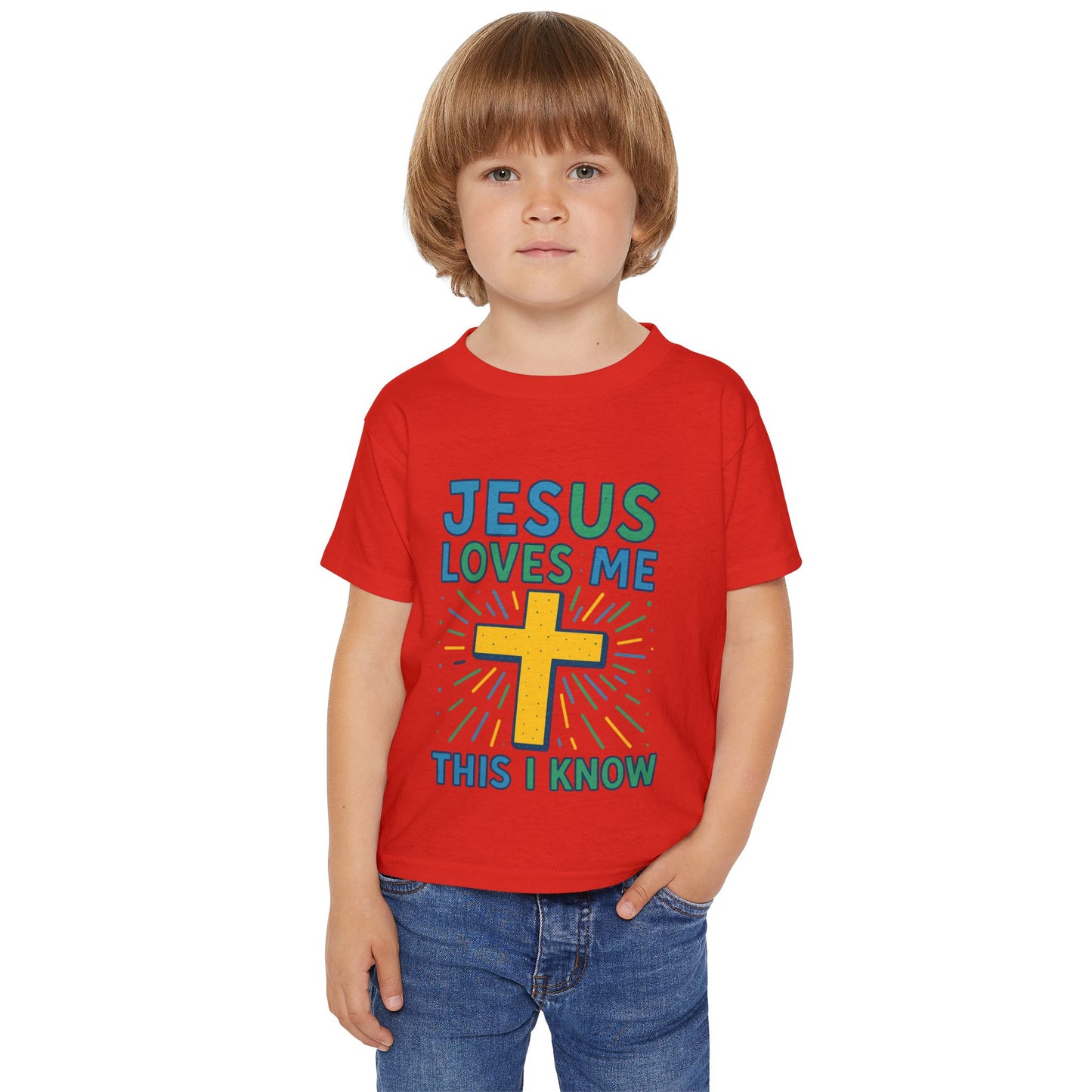Toddler T-Shirt - Jesus Loves Me This I Know, Christian Kids Apparel, Easter Gift, Nursery Decoration, Faith-Inspired Outfit