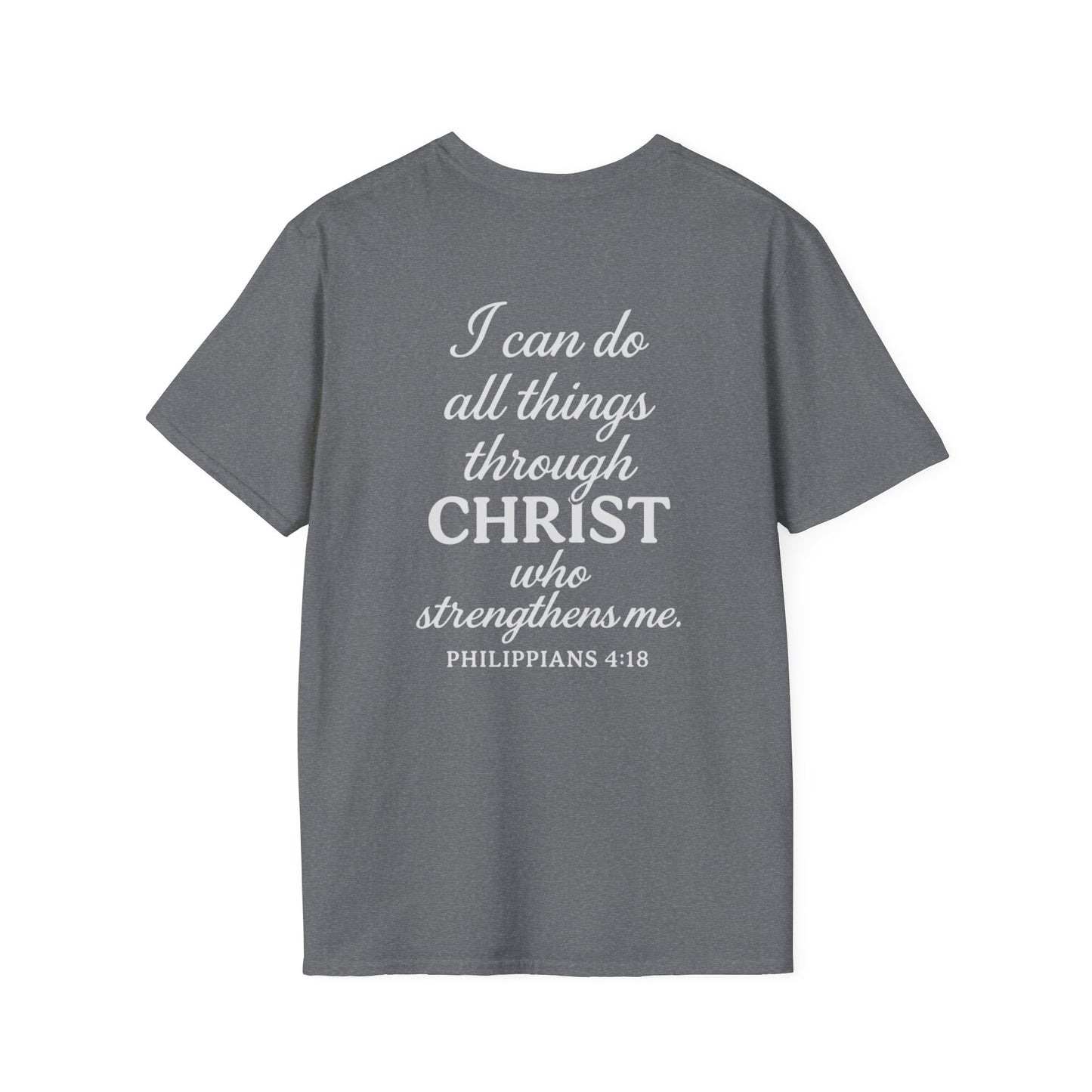 Christian Inspirational T-Shirt, Faith-Based Clothing, Saved By Grace Tee, Biblical Quotes Shirt, Philippians 4:13 Apparel