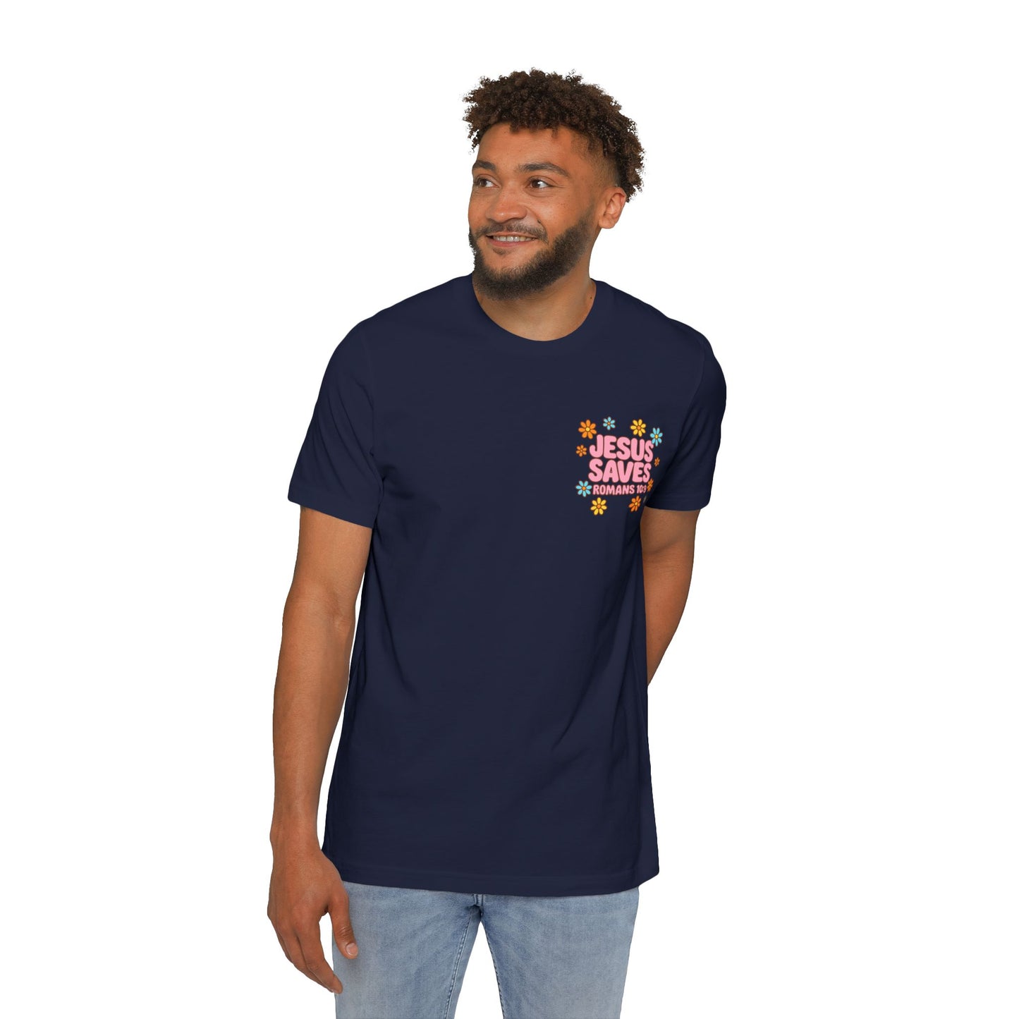 Jesus Saves Floral T-Shirt | Faith-Based Apparel, Inspirational Gift, Christian Tee, Vintage Style Shirt, Casual Everyday Wear
