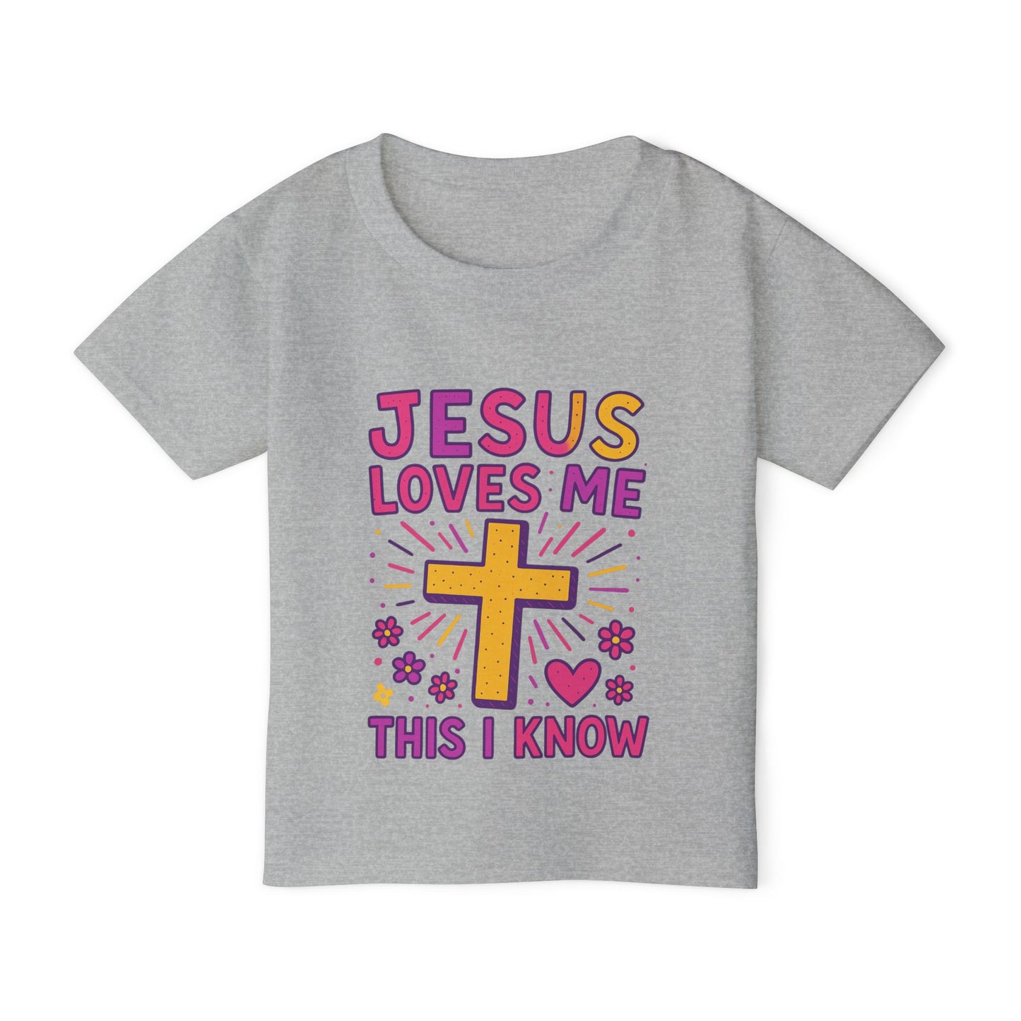Toddler T-Shirt - Jesus Loves Me This I Know, Christian Kids Apparel, Easter Gift, Nursery Decoration, Faith-Inspired Outfit