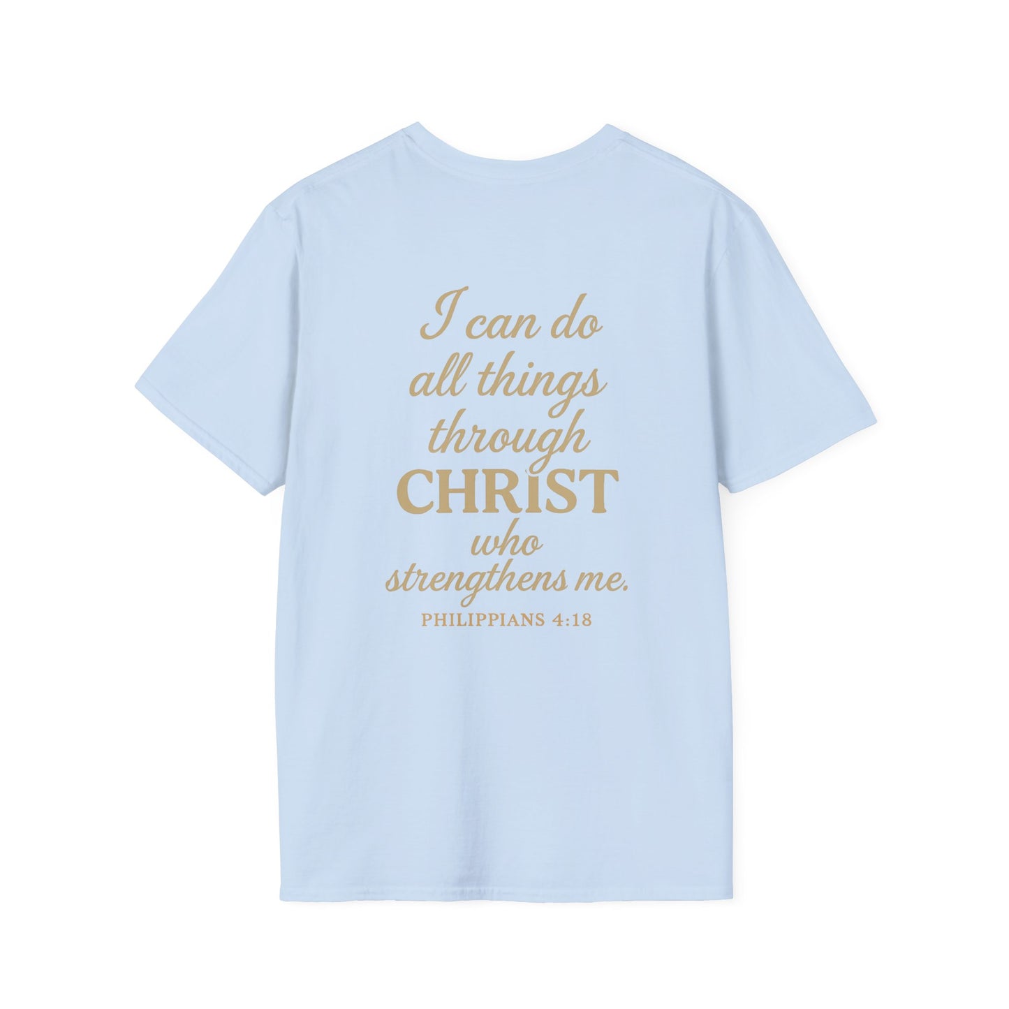 Christian Inspirational T-Shirt, Faith-Based Clothing, Saved By Grace Tee, Biblical Quotes Shirt, Philippians 4:13 Apparel